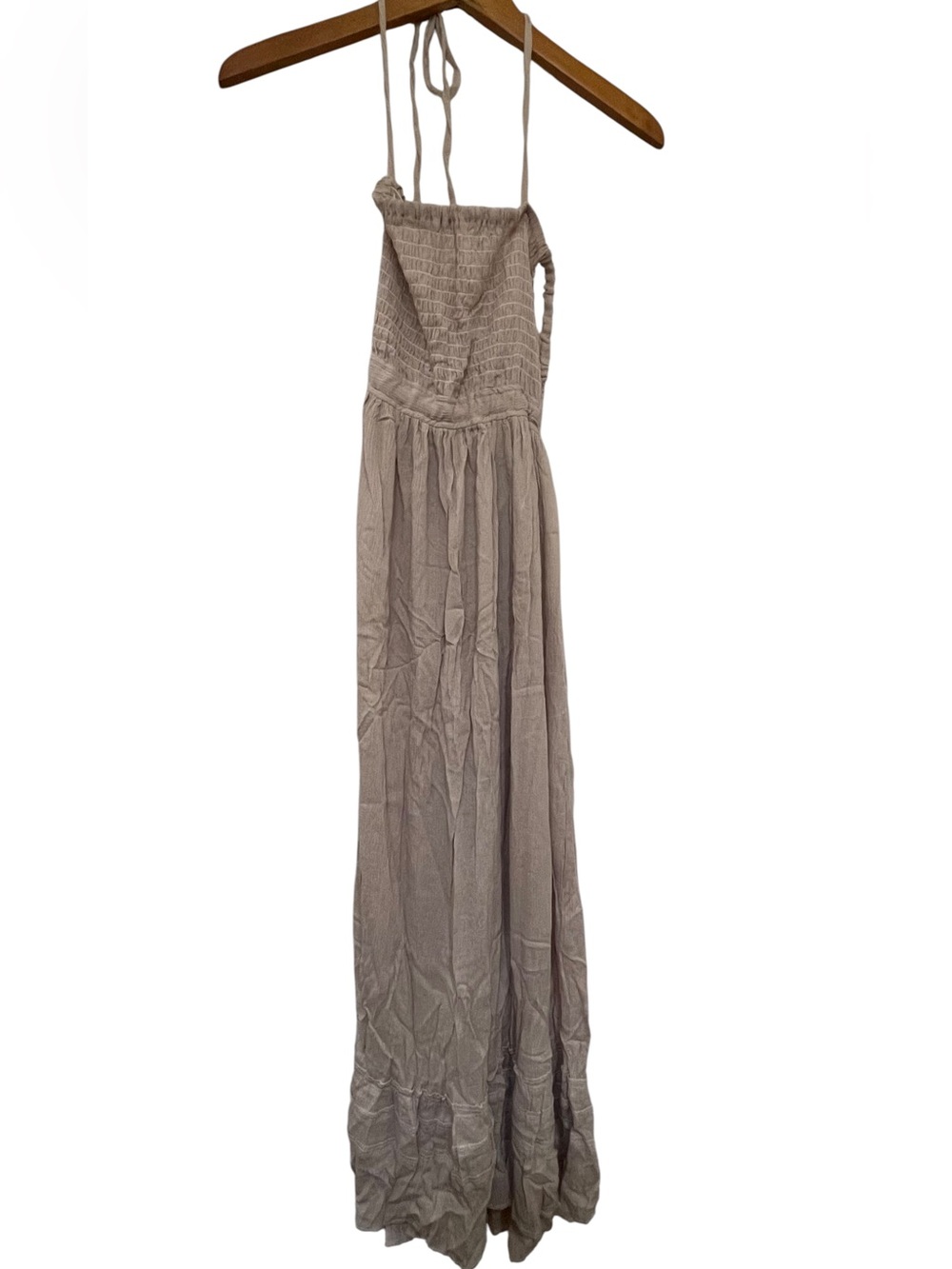 ❤️ NWOT! Plus Boho Soft Gray Summer Flowy Ruffle Backless Maxi Dress XXL - Picture 3 of 6